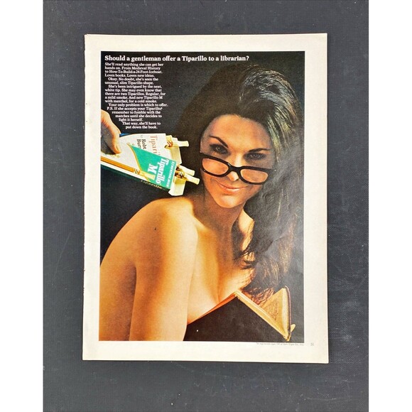 Tiparillo "Should a gentleman offer a librarian a Tiparillo?" Playboy Print Ad - Picture 3 of 3